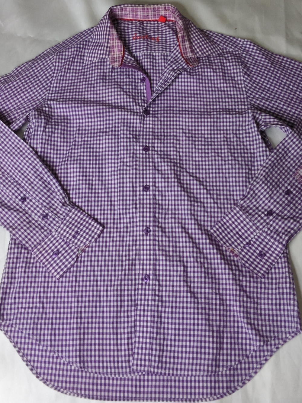 Justin Boots Purple Gingham Dress Shirt